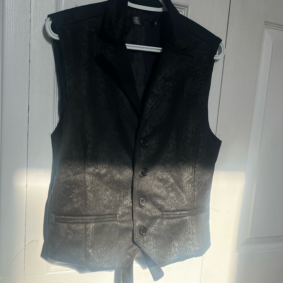 Black Button-Up Men’s Vest - Picture 2 of 5